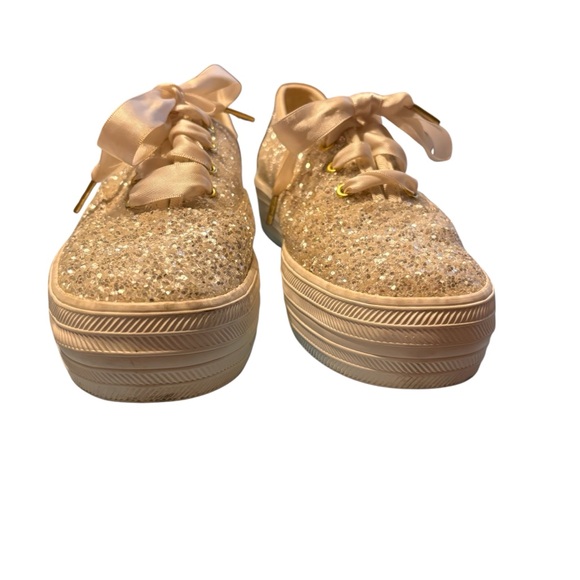 Keds x Kate Spade‎ New York Triple Glitter Cream Celebration Sneaker Size 6 - Picture 2 of 8